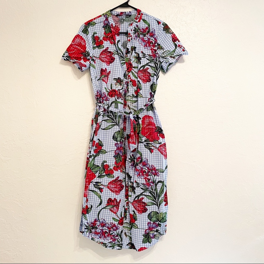 Zara Floral Button Down Dress